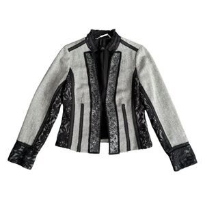 White House Black Market Black and Gray Two-Tone Blazers & Suit Jackets